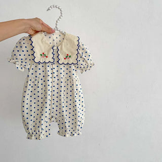 Polka Dot Embroidery Jumpsuit