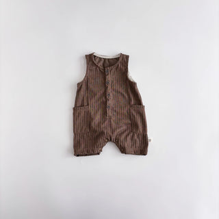Striped Sleeveless Short Jumpsuit