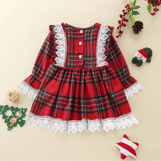 Plaid Christmas Flare Dress Red / 2-3T Plaid Christmas Flare Dress Red / 2-3T