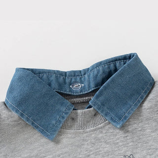 Denim Collar Honey Sweater