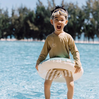 1-7T Summer Kids Boy Swimsuits Vacation Beach Pants Long sleeve Tops with Hat Toddler Sets Fashion Children Surfing Swim Suit - RYAN AND REMI