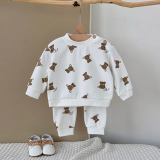 Little Bear Full Print Pants Set