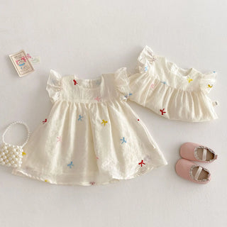 Baby Korean Version Bag Fart Clothes 2025 New Summer Baby Embroidery Bow Ha Yi Thin One Year Old Newborn Clothes - RYAN AND REMI
