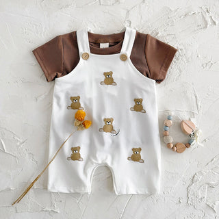 Teddy Bear Short Sleeve Jumpsuits Set - RYAN AND REMI