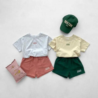 2025 Summer New Baby Short Sleeve Clothes Set Infant Boy Letter Print T Shirts + Shorts 2pcs Suit Children Tee Set Baby Outfits - RYAN AND REMI