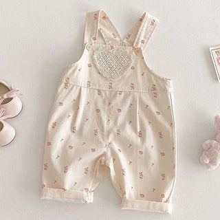 2025 New Spring 0-5Yrs Children Clothes Suit Long Sleeved Cotton Shirt+Printed Jumpsuits Overalls Baby Girls Clothing Set - RYAN AND REMI