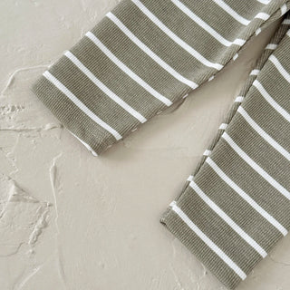 Floral Embroidery Top Striped Pant Set - RYAN AND REMI