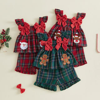 Christmas Plaid Shorts Set