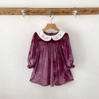 Doll Collar Velvet Dress