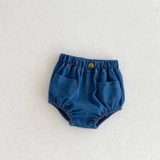 Baby Denim Bloomer Shorts Toddler Boys Girls Summer Shorts Pants with 2 Pockets Casual Children Shorts for 3m 6m 12m 24m 3t - RYAN AND REMI