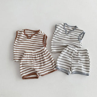 Vintage Striped Tee And Shorts - RYAN AND REMI