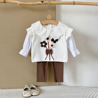 Brown Flower Embroidery Set - RYAN AND REMI