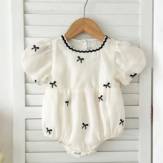 Tiny Bow Embroidery Romper - RYAN AND REMI