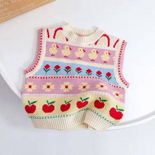 Blossom Striped Pattern Vest - RYAN AND REMI