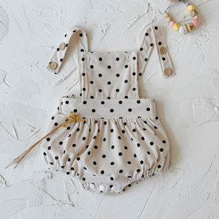 1-18 months baby autumn brown polka dot triangle crawling suit brown long sleeved - RYAN AND REMI