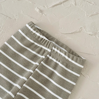 Floral Embroidery Top Striped Pant Set - RYAN AND REMI