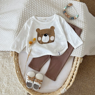 2025 Autumn New Children's Clothing, Bear Printed Top and Pants,Children Clothing 0-3Y - RYAN AND REMI