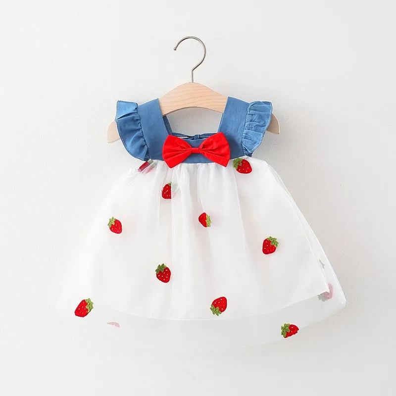 mesh strawberry dress Summer, Pink Mesh, Strawberry Sequins, Flounce Lace, Short Sleeve V-neck Holiday Midi Dress