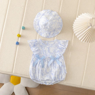 Light Blue Romper W Hat