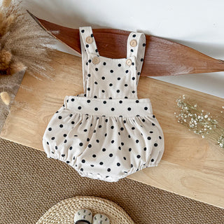 1-18 months baby autumn brown polka dot triangle crawling suit brown long sleeved - RYAN AND REMI