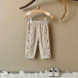 Floral Side Corduroy Pants - RYAN AND REMI