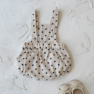 1-18 months baby autumn brown polka dot triangle crawling suit brown long sleeved - RYAN AND REMI