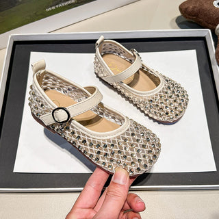Children's Summer Sandals New Soft Bottom Kids Sandals for Girls Fashion Sequin Causal Beach Shoes Non-slip Breathable Mesh - RYAN AND REMI