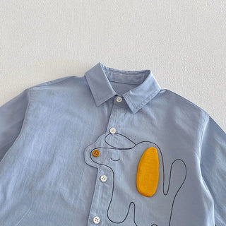 3D Cartoon Button Up Shirt - RYAN AND REMI