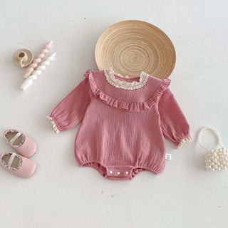 Pink Lace Collar Romper