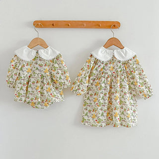 Lace Collar Paisly Sister Outfit