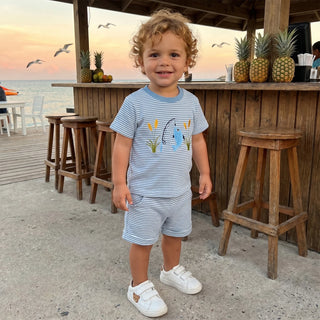 Striped Go Fish Shorts Set