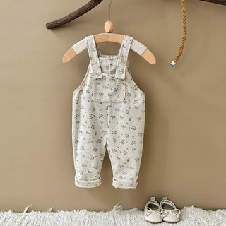 1-3 Years Baby Girl Romper Newborn Infant Sleeveless Floral Print Knit Overalls Corduroy Jumpsuit Baby Costumes - RYAN AND REMI