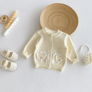 Knitted Bow Butter Cardigan - RYAN AND REMI
