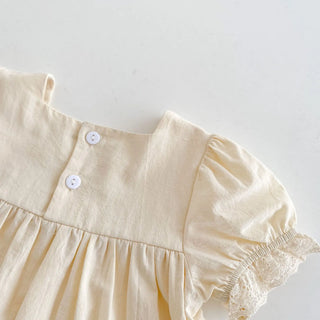 Summer Ins Baby Flower Embroidered Short Sleeve Top+Flower Bread Shorts 2-piece Set for Baby Girls - RYAN AND REMI