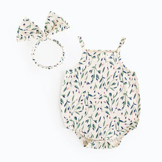 Baby Girls Bodysuits Sweet Summer Infants Flower Onesies Sleeveless with Headband - RYAN AND REMI