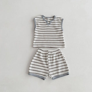 Vintage Striped Tee And Shorts - RYAN AND REMI