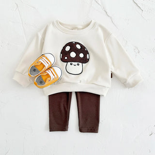 Mushroom Embroidery Pants Set - RYAN AND REMI