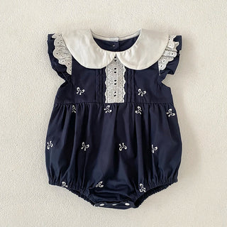 2026 New Summer Infant Baby Girl Bodysuits 0-24M Baby Girl Newborn Clothing Flutter Sleeved Cotton Print Baby Girl Jumpsuit - RYAN AND REMI
