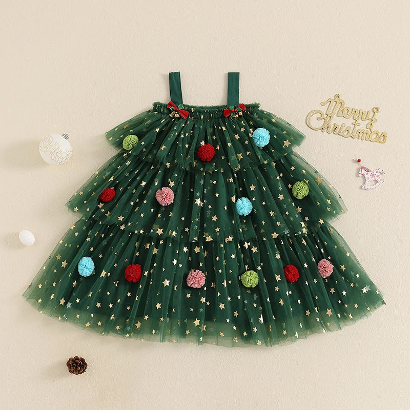 Christmas Layered Tulle Dress Red / 3-4Years Christmas Layered Tulle Dress Red / 3-4Years