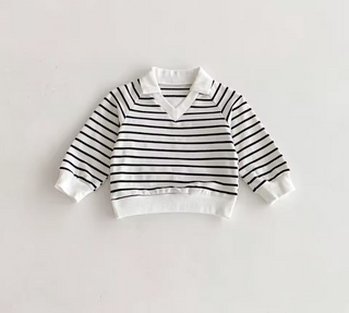 Striped Polo Sweatshirt