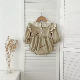 Lace Collar Flower Romper