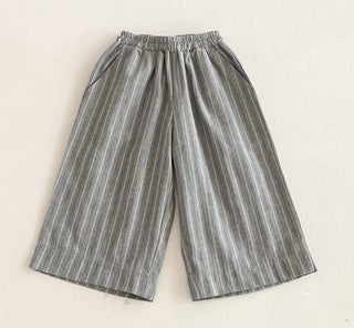 Boys Girls Linen Cotton Stripe Trousers For Children's Clothes Fall Spring Boy Loose Casual Harem Pants Kids Long Pants for 1-6T - RYAN AND REMI