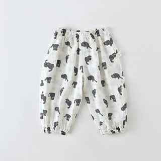 MILANCEL New Summer Kids Casual Pants 1-5T Cartoon Cat Dog Girls Tapered Pants Ventilate Comfortable Children Trousers - RYAN AND REMI