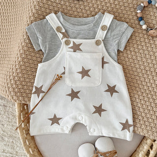 Newborn Baby Summer Onesie Cotton  Boys Girls Cute Cartoon Short Sleeve Bodysuit Newborn Soft Breathable Jumpsuit - RYAN AND REMI