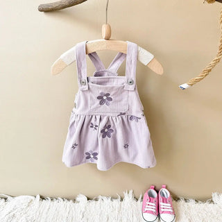 Corduroy Flower Dress - RYAN AND REMI