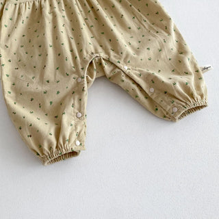 Corduroy Floral Lapel Jumpsuit