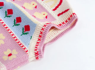 Blossom Striped Pattern Vest - RYAN AND REMI