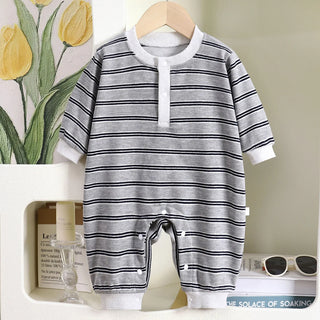 Casual Round Neck Striped Jumpsuit - RYAN AND REMI