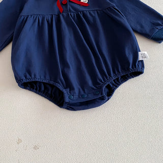 0-2Y Newborn Baby Sailor Style Bodysuit Cute Bunny Embroidery One Pieces Infant Girls Long Sleeve Clothes Jumpsuit - RYAN AND REMI