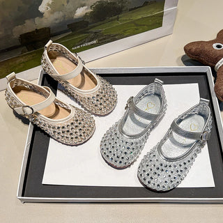 Children's Summer Sandals New Soft Bottom Kids Sandals for Girls Fashion Sequin Causal Beach Shoes Non-slip Breathable Mesh - RYAN AND REMI